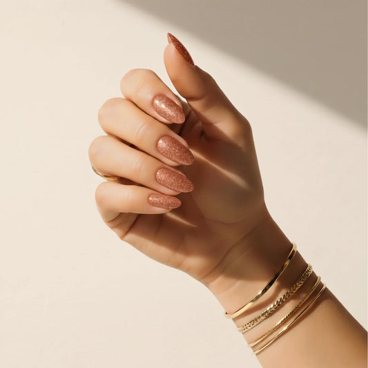 Copper Glitter — ملصقات أظافر دون مصباح UV