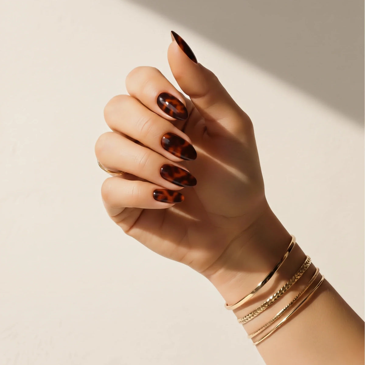 Tortoiseshell — ملصقات أظافر دون مصباح UV - Delune