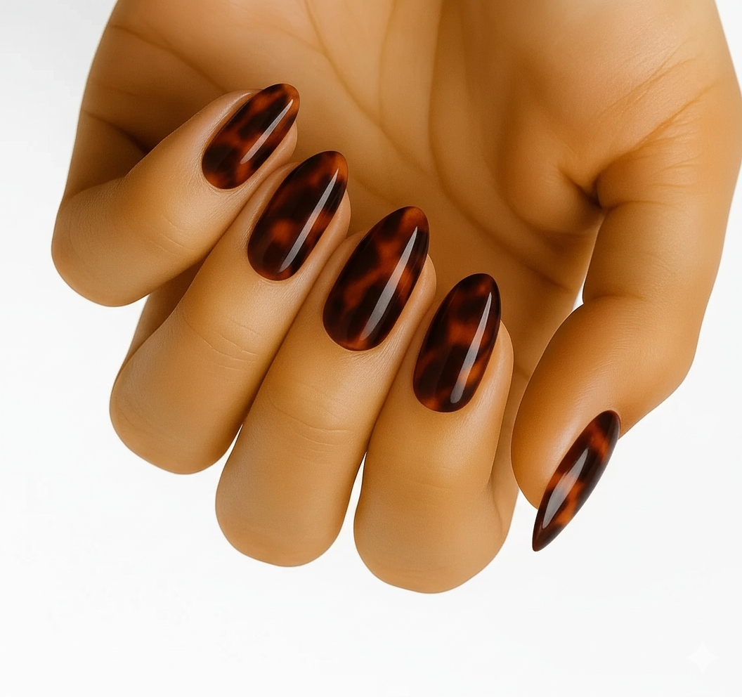 Tortoiseshell — ملصقات أظافر دون مصباح UV - Delune